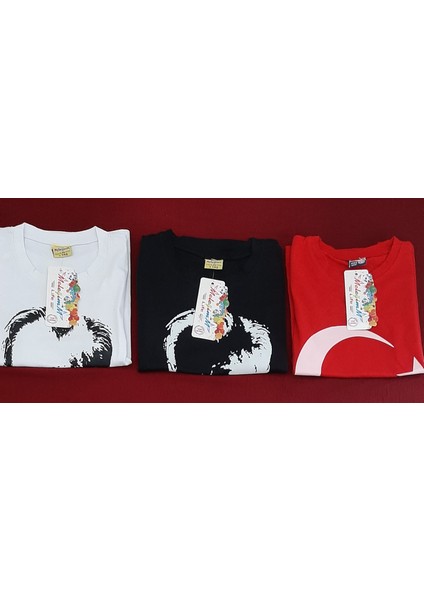 Atatürk ve Türk Bayrağı Baskılı Kız ve Erkek Çocuk T-Shirt 3'lü Paket indirimleri