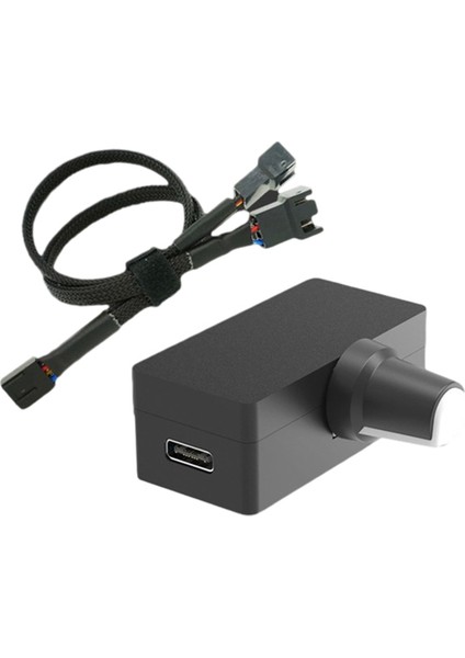 Pwm Hız Kontrol Cihazı 4pin Fan Valisi USB Tip-C Güç Kaynağı Dıy Su Soğutma Soğutucu Seçenek B (Yurt Dışından)