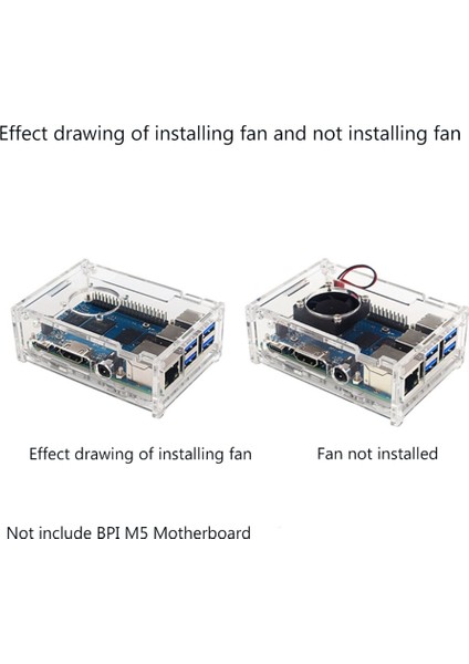 Banana Pi M5 Akrilik Kılıf Şeffaf Kabuk Için Soğutma Fanı ile -M5 Geliştirme Kurulu Koruyucu (Yurt Dışından) fiyatları