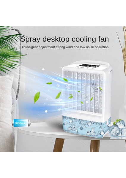 Masaüstü Su Soğutmalı Fan USB Klima Taşınabilir Hava Soğutucu Soğutma Küçük Dilsiz (Yurt Dışından)