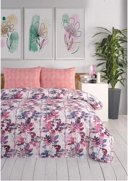 Soren Çift Kişilik Pike Takımı 200X230 cm Isabel Pembe Mavi