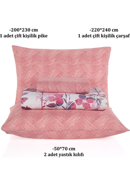 Soren Çift Kişilik Pike Takımı 200X230 cm Isabel Pembe Mavi fırsatları
