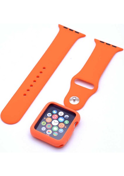 Watch 42MM Uyumlu 3 In 1 Klasik Kordon Zore - TURUNCU-8680436221167-NOİR13837