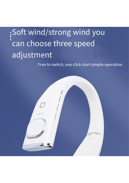 2400MAH Asılı Boyun Fanı Katlanır Tembel Bladeless Mini Turbo Fırçasız Dilsiz Spor Fan, B (Yurt Dışından)