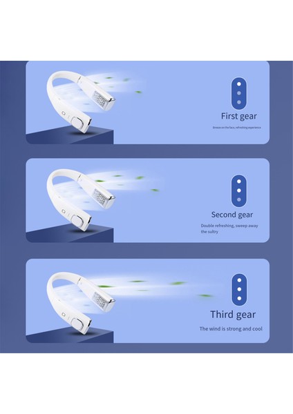 2400MAH Asılı Boyun Fanı Katlanır Tembel Bladeless Mini Turbo Fırçasız Dilsiz Spor Fan, B (Yurt Dışından)