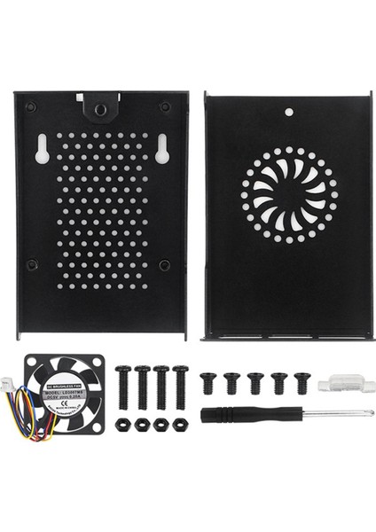 5 Kişilik Alüminyum Kasa, Pwm Fanlı 4gb/8gb Pi 5, Aktif Soğutucu Desteği (Yurt Dışından)