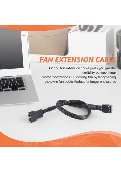 Pwm Fan Uzatma Kablosu - Atx Kasa 3 Pin ve 4 Soğutma Fanıyla Uyumlu 11,8 Inç Pc (Yurt Dışından)