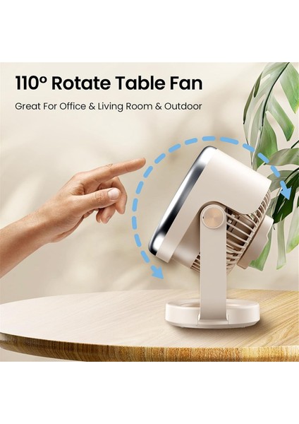 Masa Fanı, Hava Sirkülatörü USB ile Çalışan Taşınabilir Fan Pil, 4 Hız Güçlü Hava Akışı, Sessiz Çalışma (Yurt Dışından)