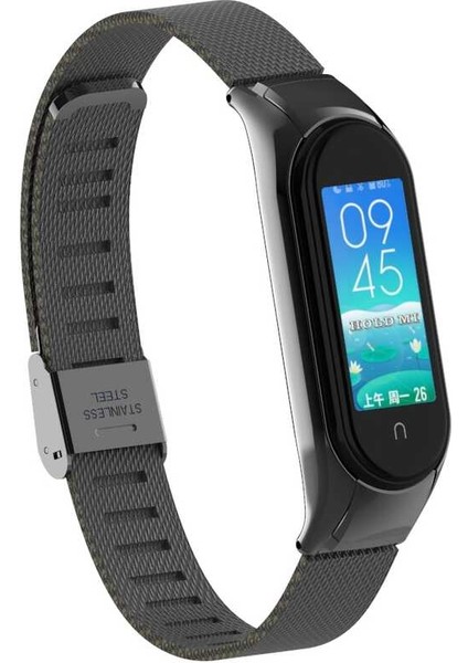 Xiaomi Mi Band 5 Uyumlu Krd-06 Metal Kordon Zore - SIYAH-8682314115407-NOİR53629