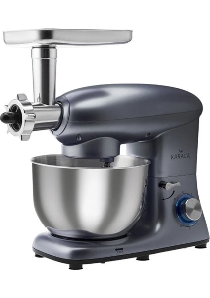 Multichef Stand Mikser 6 Kademeli Hız Ayarı Balon Çırpıcı Düz Karıştırıcı Hamur Kancası Mutfak Şefi 1900W 5,5 Lt (Kıyma Çekme /sucuk-Sosis/içli Köfte Aparatlı)