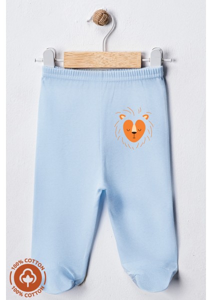 Unisex Bebek Penye Organik Pamuklu Figür Baskılı 0-6 Ay Patikli Bebek Tek Alt 6'lı Set