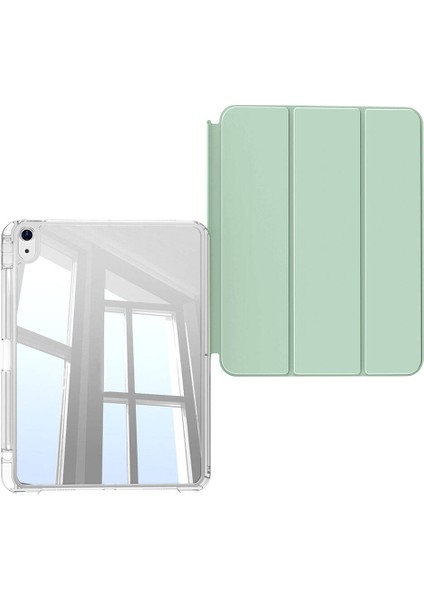 ​Apple iPad Air 13 2024 Kılıf Magnetik Ayrılabilen Airbagli Uyumlu Sliding Tablet Kılıfı-Lavend