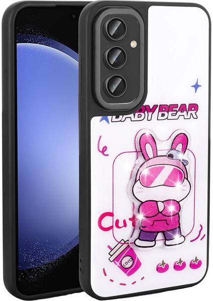 Galaxy S24 Kılıf Parlayan Kabartmalı Ikonik Figürlü Zore Amas Silikon KAPAK-BEYAZ-8680436759622-NOİR