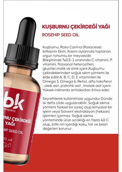 Kuşburnu Çekirdeği Yağı - Aydınlatıcı Doğal Ve Saf Yağ (Serum) - 20ml