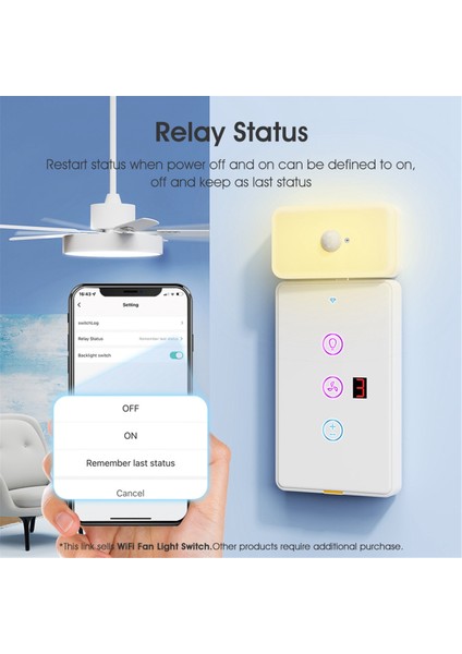 Tuya Akıllı Wifi Fan Işık Anahtarı Dokunmatik Duvar Paneli Ses Zamanlayıcı Kontrol App Alexa Ev Için Uzaktan Çalışma A (Yurt Dışından)