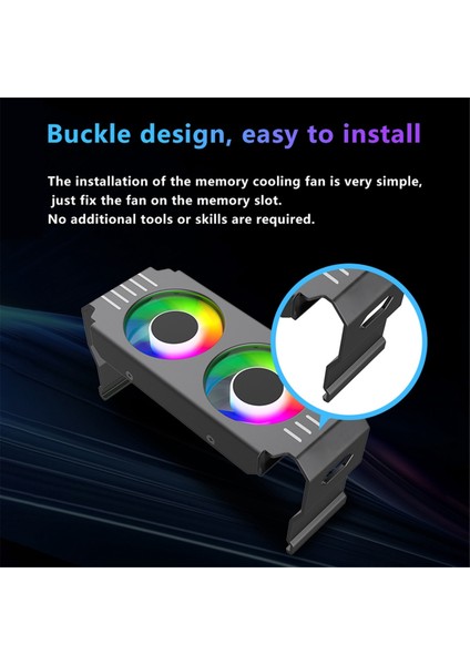 D50 Argb Sync Soğutucu Soğutucu 4pin Bellek Modülü Soğutma Çift Fanlı Işık Radyatörü A (Yurt Dışından)