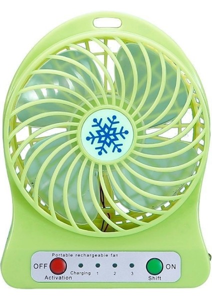 Taşınabilir Şarj Edilebilir Mini Fan Hava Soğutucu Masası USB Soğutma El Fanları Yeşil (Yurt Dışından)