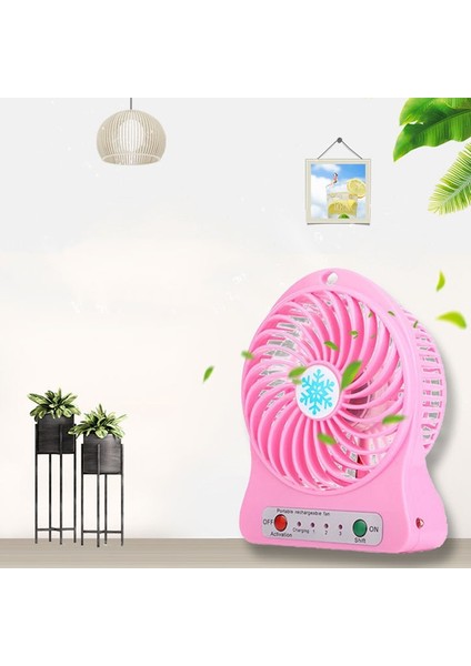 Taşınabilir Şarj Edilebilir Mini Fan Hava Soğutucu Masası USB Soğutma El Fanları Yeşil (Yurt Dışından)