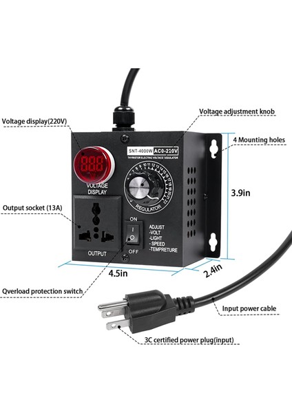 Ac Motor Hız Kontrol Cihazı, Değişken Fan Kontrol Cihazı, 120V Scr Voltaj Regülatörü Abd Tak (Yurt Dışından) fiyatları