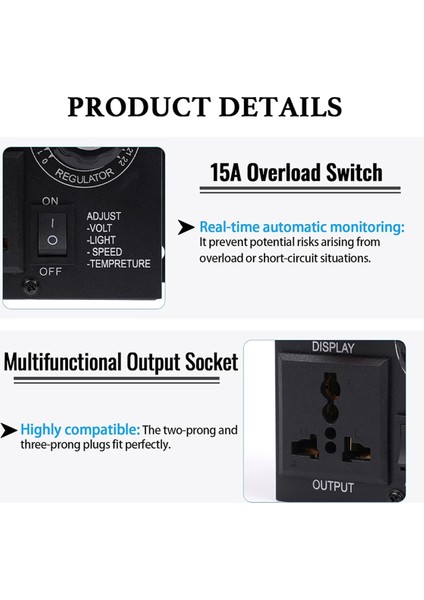 Ac Motor Hız Kontrol Cihazı, Değişken Fan Kontrol Cihazı, 120V Scr Voltaj Regülatörü Abd Tak (Yurt Dışından) indirimleri