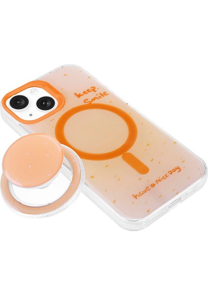 Apple iPhone 15 Kılıf Magsafe Şarj Özellikli Tak-Çıkar Pop Soketli Zore Tiktok KAPAK-MAVI-8680436763