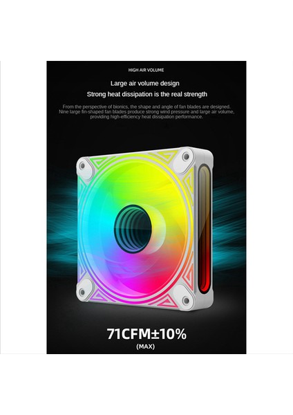 Argb Ejderha Ayna Bilgisayar Kasası Soğutma Fanı 12 cm Büyülü Renk Dilsiz Pwm Sıcaklık Kontrolü Hız Ayarı Fanı, B (Yurt Dışından)