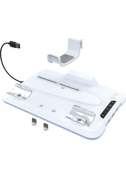 Rgb Işıklı Ince Fan Için Konsol Soğutma Yuvası Gamepad Tutucu Kulaklık Askısı (Yurt Dışından)