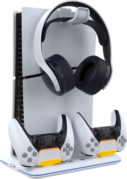 Rgb Işıklı Ince Fan Için Konsol Soğutma Yuvası Gamepad Tutucu Kulaklık Askısı (Yurt Dışından) modelleri