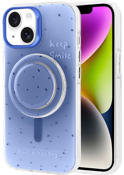Apple iPhone 13 Kılıf Magsafe Şarj Özellikli Tak-Çıkar Pop Soketli Zore Tiktok Kapak-Pembe KOYU-8680