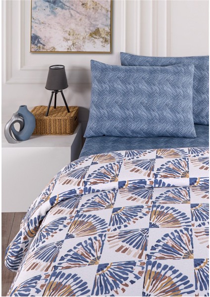 Soren Tek Kişilik Pike Takımı 160X230 cm Orient Bej Mavi fiyatları