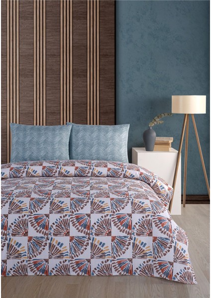 Soren Tek Kişilik Pike Takımı 160X230 cm Orient Mavi Kahve
