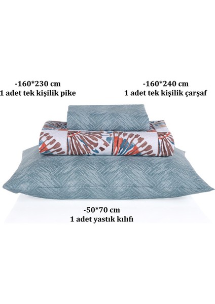 Soren Tek Kişilik Pike Takımı 160X230 cm Orient Mavi Kahve fırsatları
