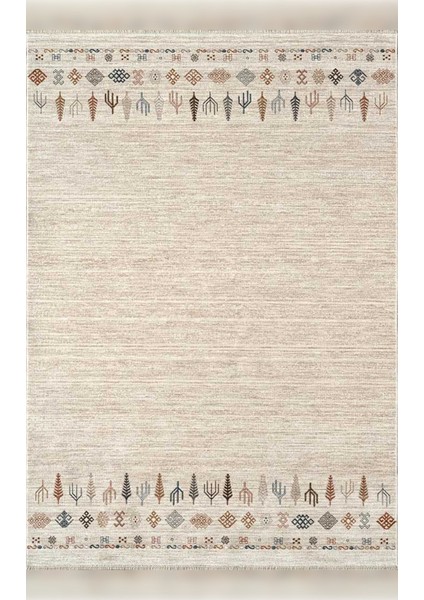 Armonika YT03A Sıcak Renk Geçişli Etnik Desenli Yumuşak Dokulu Makine Halısı