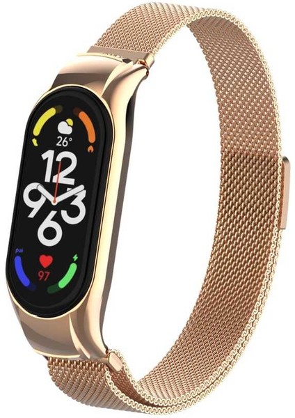 Xiaomi Mi Band 7 Uyumlu Krd-01 Metal Kordon Zore - Rose GOLD-8680436607251-NOİR77008