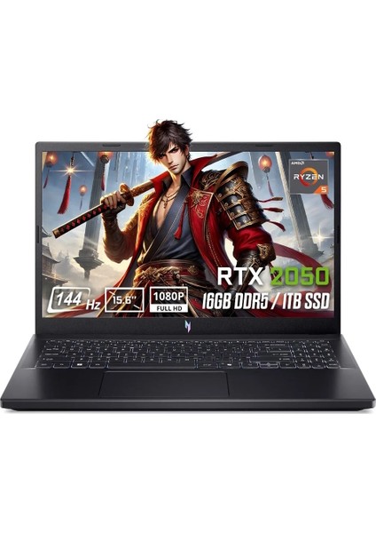 Nitro V 15 ANV15-41-R3F8 AMD Ryzen 5-7535HS 16GB DDR5 1TB SSD RTX2050 4GB 15.6 inç Full HD 144Hz IPS FreeDos Gaming Laptop (NH.QSJEY.001v2)