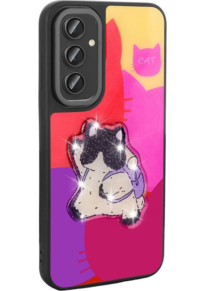 Galaxy A35 Kılıf Parlayan Kabartmalı Ikonik Figürlü Zore Amas Silikon KAPAK-PEMBE-8680436759578-NOİR