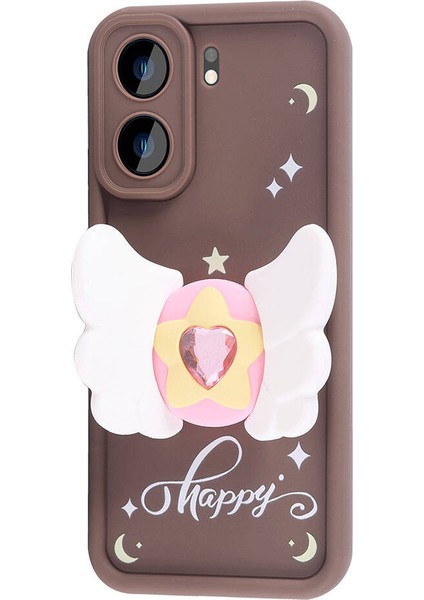 Xiaomi Poco C65 Kılıf Kamera Korumalı Figür Tasarımlı Zore Kapya Kapak-Pembe KOYU-8680436786659-NOİR modelleri