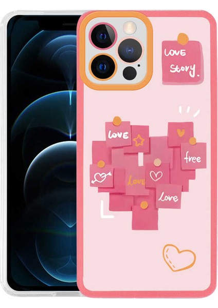 iPhone 13 Pro Uyumlu Zore M-Fit Desenli Kapak-Love Story NO2-8680436332559-TA68160-NOİR