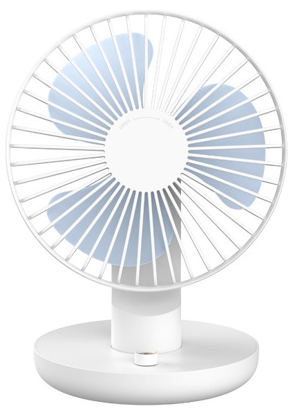 USB Şarj Taşınabilir El Elektrikli Fan Klima Soğutucu Soğutma Yaz Masası Masa Otomatik Sallayarak Kafa Fanları Beyaz (Yurt Dışından)