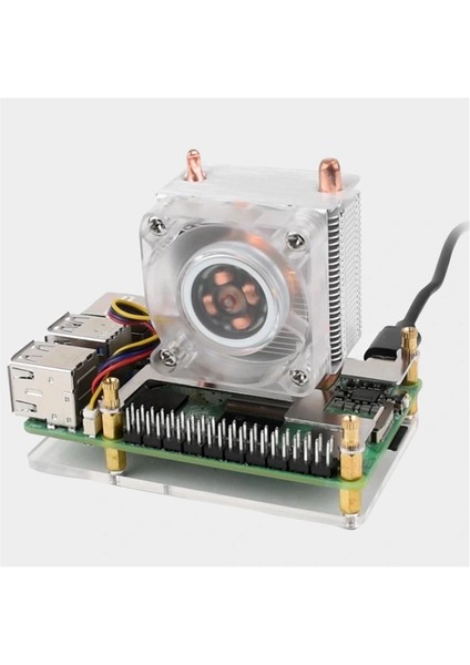 Ice Cpu Kulesi Soğutma Fanı Dikey Pi 5 Soğutucu U-Şekilli Bakır Boru Kanatları Rgb (Yurt Dışından)