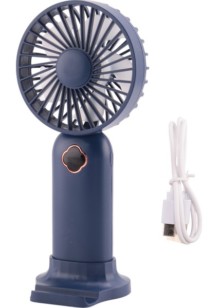 Taşınabilir El Fanı USB Mini Şarj Edilebilir Dijital Ekran Dış Mekan Ev Ofis Için Tembel Hava Soğutucu-Mavi (Yurt Dışından)