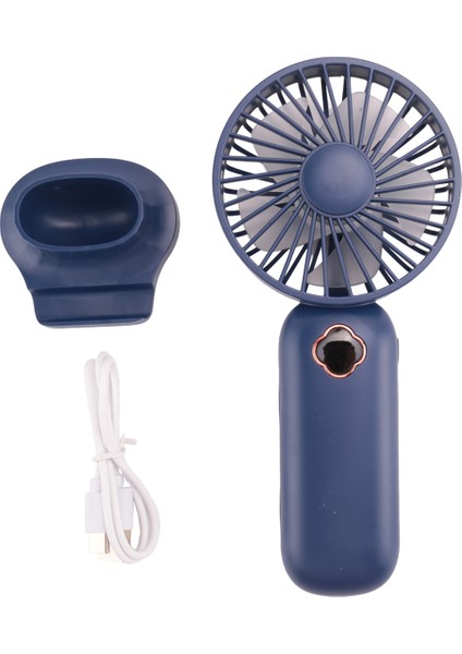 Taşınabilir El Fanı USB Mini Şarj Edilebilir Dijital Ekran Dış Mekan Ev Ofis Için Tembel Hava Soğutucu-Mavi (Yurt Dışından)