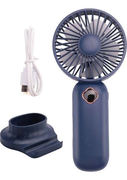 Taşınabilir El Fanı USB Mini Şarj Edilebilir Dijital Ekran Dış Mekan Ev Ofis Için Tembel Hava Soğutucu-Mavi (Yurt Dışından)
