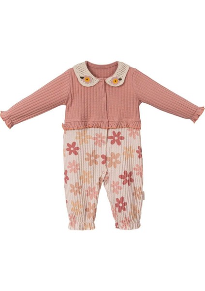 Kız 9/18 Ay Furuna Yaka Çiçek Nakışlı Özgün Tulum