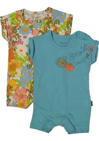 Kız 6/18 Ay Büyük Çiçekli 2li Tulum