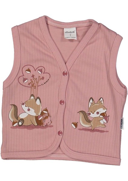 Unısex 6/18 Ay Sincap Baskılı Yelek