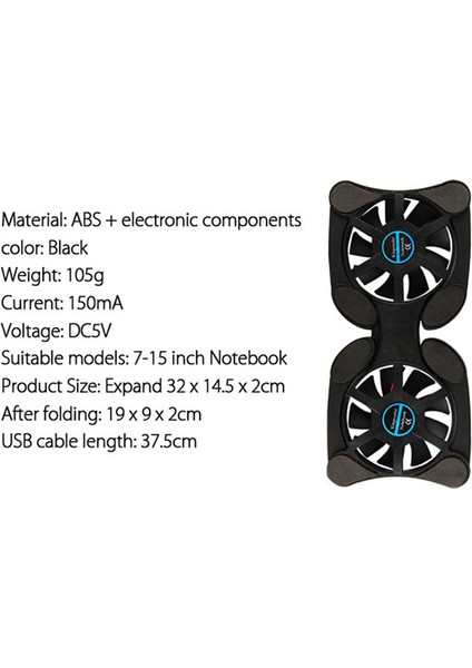 Dizüstü Bilgisayar Soğutma Tabanı, Pc Desteği - Taşıması Kolay, 2 Sessiz Fan ve USB Bağlantı Noktası ile 10-15.6 Inç Için Uyumlu (Yurt Dışından) indirimleri