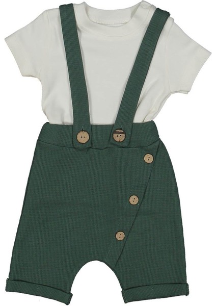 Erkek 6/18 Ay Düğmeli Salopet Ikili Takım