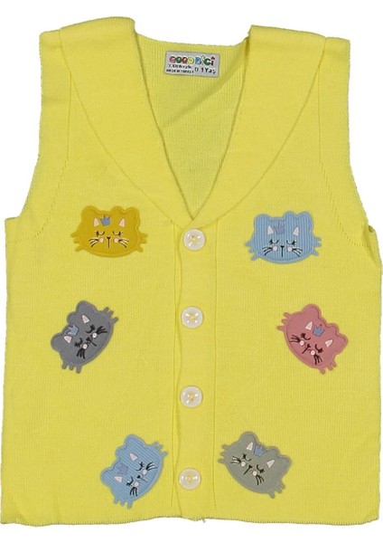 Kız 1/5 Yaş Pelüş Kedili Yelek