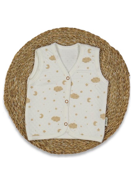 Unısex 1/3 Yaş Bulutlu Kapitone Tek Kat Yelek